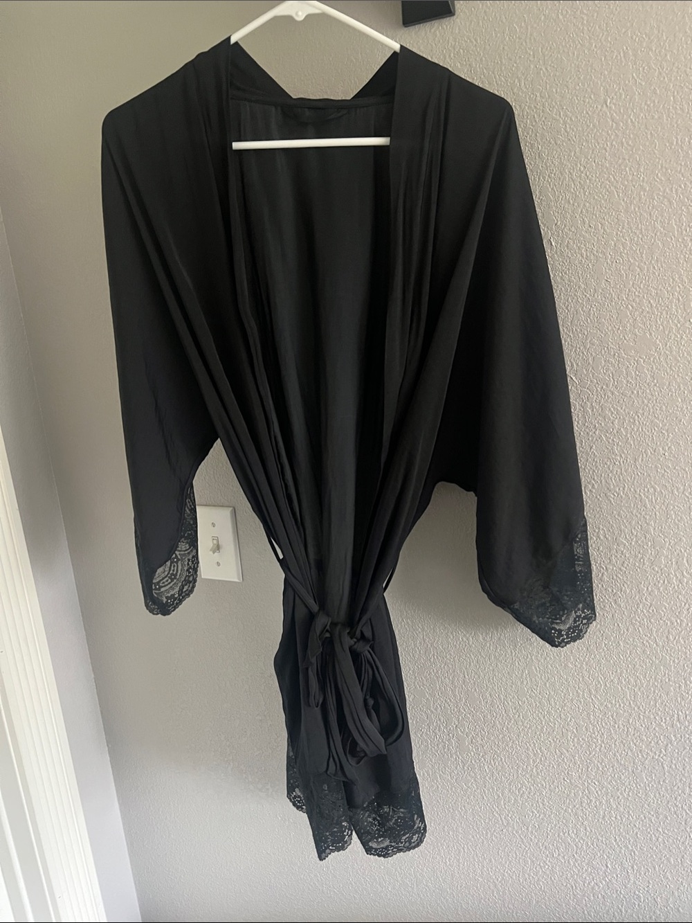 Black lace robe